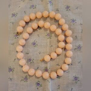 Vintage Crown Trifari Light Pink Beaded Necklace